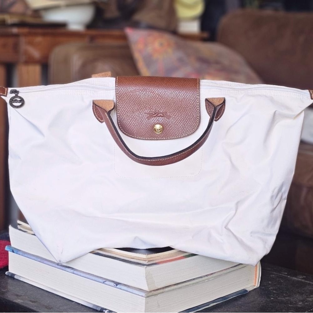Longchamp Le Pliage S NWT Cream Shoulder Tote Bag NEW